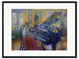 Framed art print Playing the piano in the vicarage, Loiten, 1917