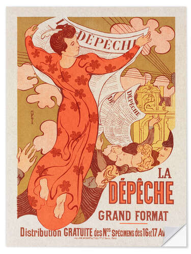 Naklejka na ścianę La Dépêche de Toulouse - Vintage Advertisement