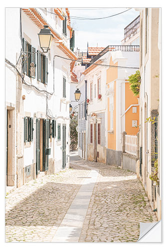 Selvklebende plakat Street in Cascais, Portugal