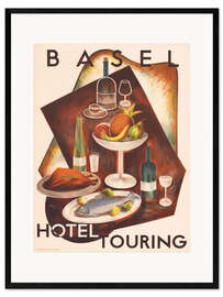 Plakat artystyczny premium w ramie Basel Hotel Touring - Vintage Advertisement