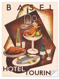 Sticker mural Basel Hotel Touring - Vintage Advertisement