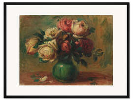 Gerahmter Kunstdruck Rosen in einer Vase, 1890