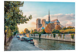 Foam board print Notre-Dame at sunset