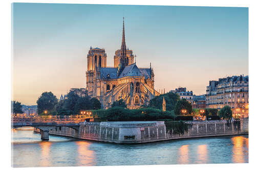 Acrylic print Notre-Dame at dusk