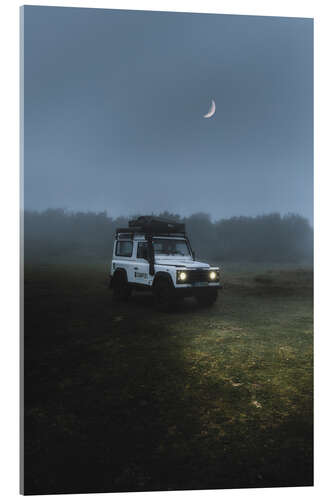 Tableau en verre acrylique Land Rover road trip