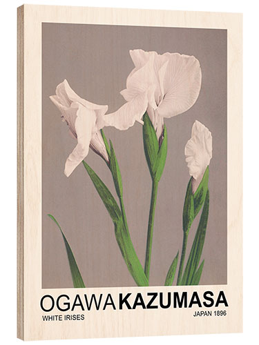 Wood print White Irises