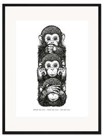 Gerahmter Kunstdruck Speak no evil - Hear no evil - See no evil I