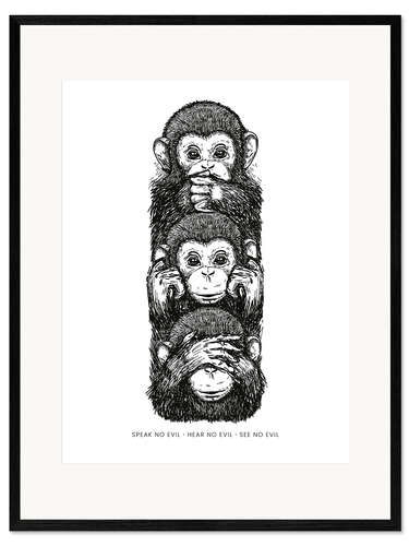 Framed art print Speak no evil - Hear no evil - See no evil I