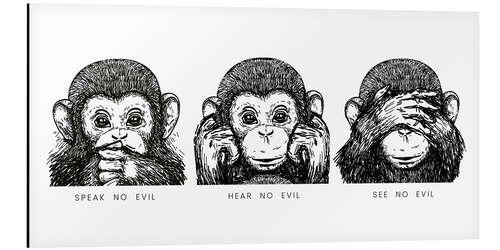 Obraz na aluminium Speak no evil - Hear no evil - See no evil II
