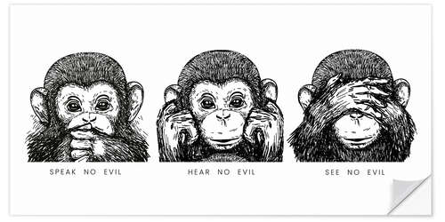 Wandsticker Speak no evil - Hear no evil - See no evil II