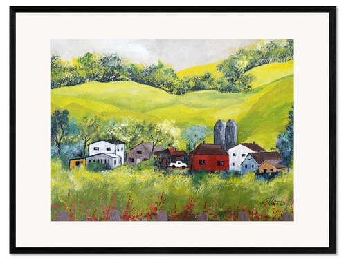 Ingelijste kunstdruk Country Hamlet II