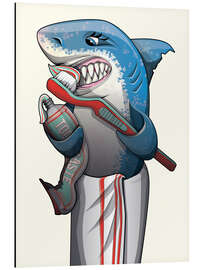 Magnettafel Zähneputzen mit dem weißen Hai