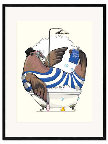 Ingelijste kunstdruk Walrus in the Bath