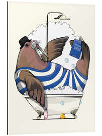 Magnettafel Walross im Bad