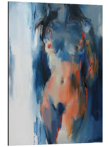 Aluminium print Nude in blue