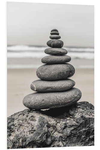 Foam board print Balanced Pebble Beach II