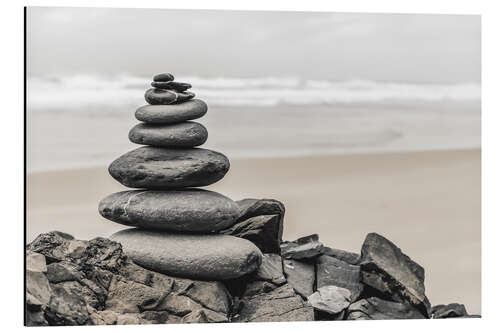 Aluminiumtavla Balanced Pebble Beach