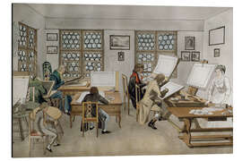 Magnettafel Das Koloristenatelier von Bartholomäus Fehr in St. Gallen