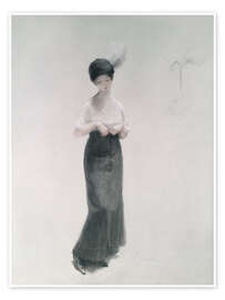 Wall print  Young woman with a hat - Théophile-Alexandre Steinlen