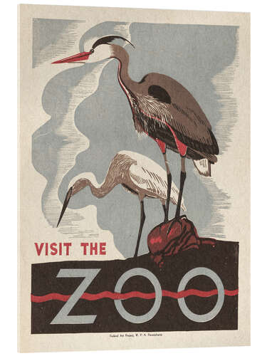 Obraz na szkle akrylowym Visit The Zoo - Vintage Advertisement