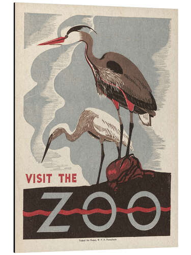 Cuadro de aluminio Visit The Zoo - Vintage Advertisement