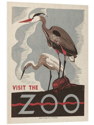 Tableau en PVC Visit The Zoo - Vintage Advertisement