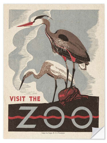 Sticker mural Visit The Zoo - Vintage Advertisement