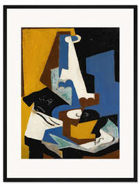 Gerahmter Kunstdruck Sillleben in Blau &amp; Gold