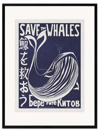 Framed art print Save The Whales - Vintage Advertisement
