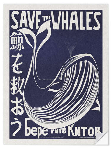 Naklejka na ścianę Save The Whales - Vintage Advertisement