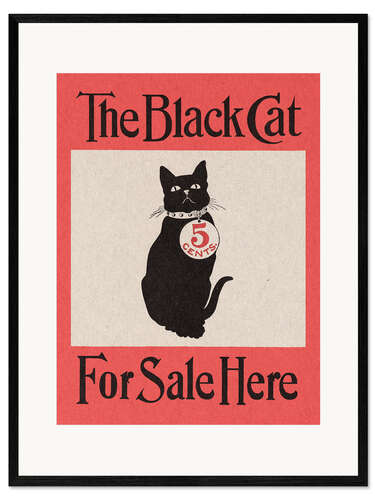 Impresión de arte enmarcada The Black Cat (For Sale Here) - Vintage Advertisement