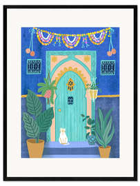 Gerahmter Kunstdruck Blaue Tür