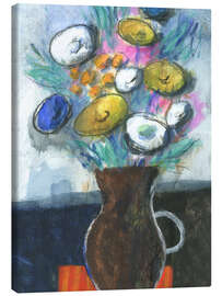 Tableau sur toile Jar with flowers