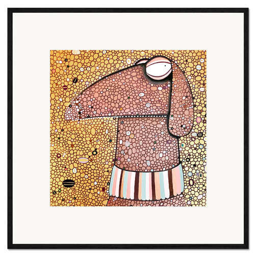 Framed art print Adele Bloch-Bauer's angry dog Teetje on gold