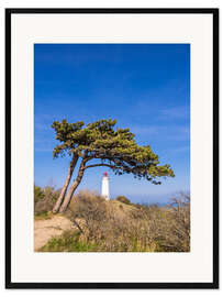 Impressão artística com moldura The Dornbusch lighthouse on the island of Hiddensee