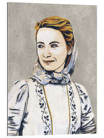 Quadro em plexi-alumínio Girl with scarf