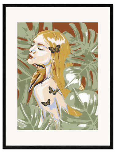 Plakat artystyczny premium w ramie Jungle girl