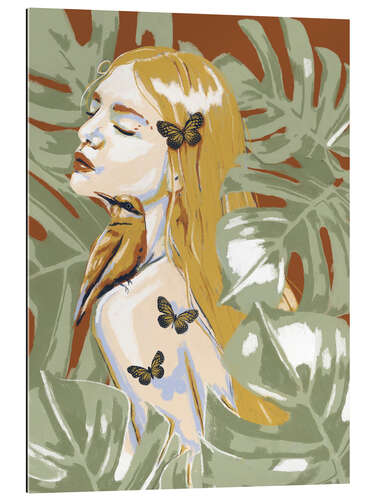 Tableau en plexi-alu Jungle girl