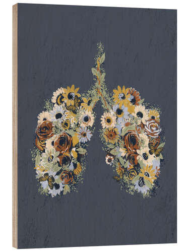 Tableau en bois Flower lungs