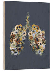 Cuadro de madera Flower lungs