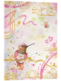 Stampa su vetro acrilico Fluffy Hummingbird