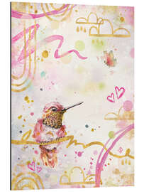 Tableau en aluminium Fluffy Hummingbird