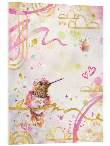 Foam board print Fluffy Hummingbird