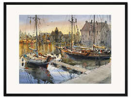 Gerahmter Kunstdruck Yacht in der Sonne