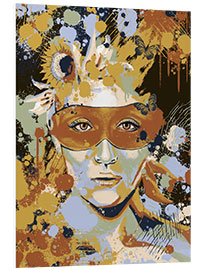 Quadro em PVC Woman in ochre colours