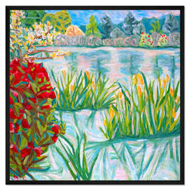 Gerahmter Kunstdruck Roter Rhododendron