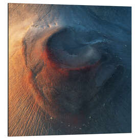 Magnettafel Sonnenuntergang über einem Krater in Island