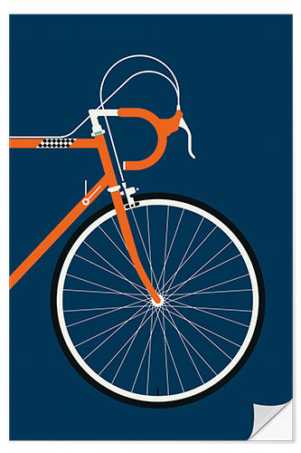 Selvklæbende plakat Orange racing bike - front