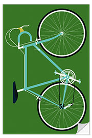 Selvklæbende plakat Mint colored racing bike