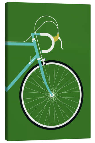 Canvas print Mint colored racing bike - front